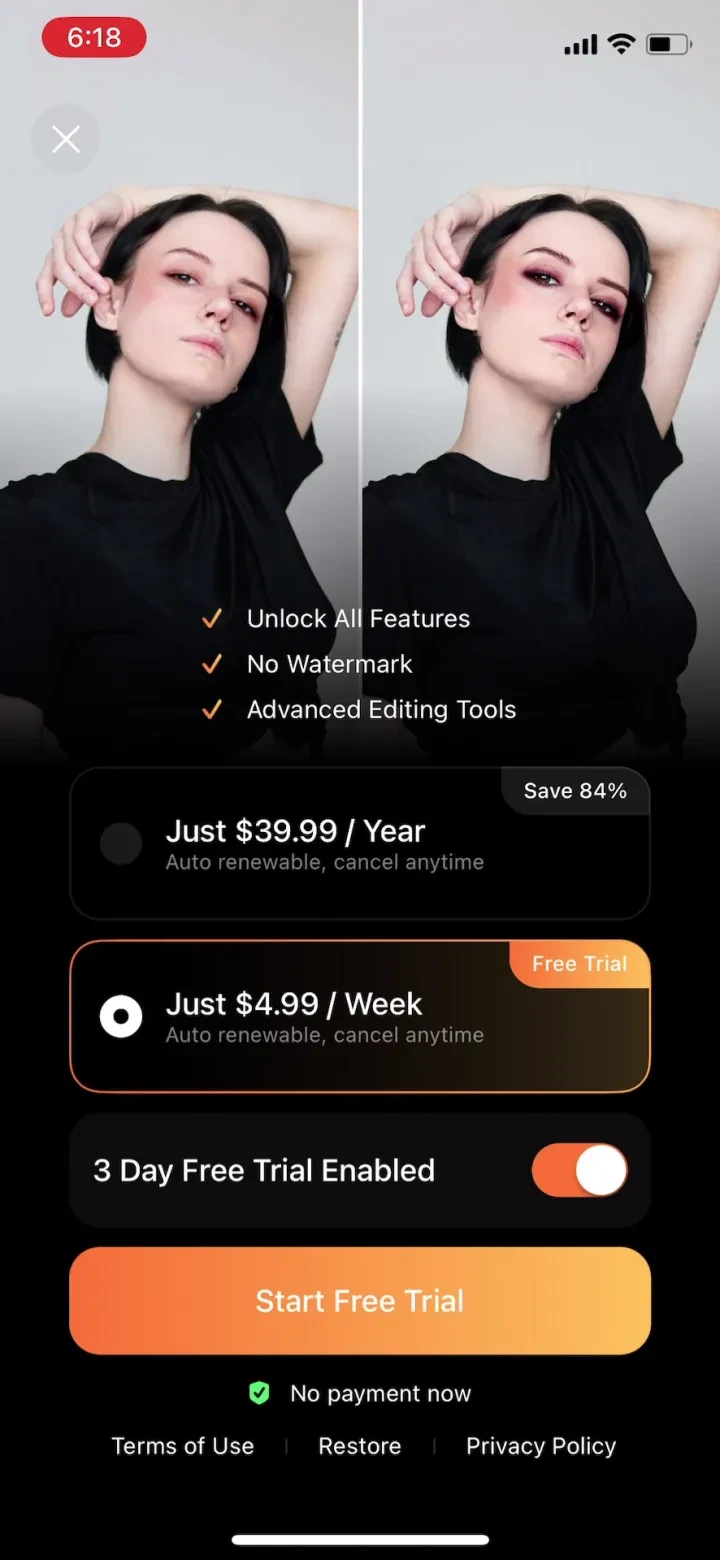 FaceLab: Face Age, Hair Filter paywall screen 1