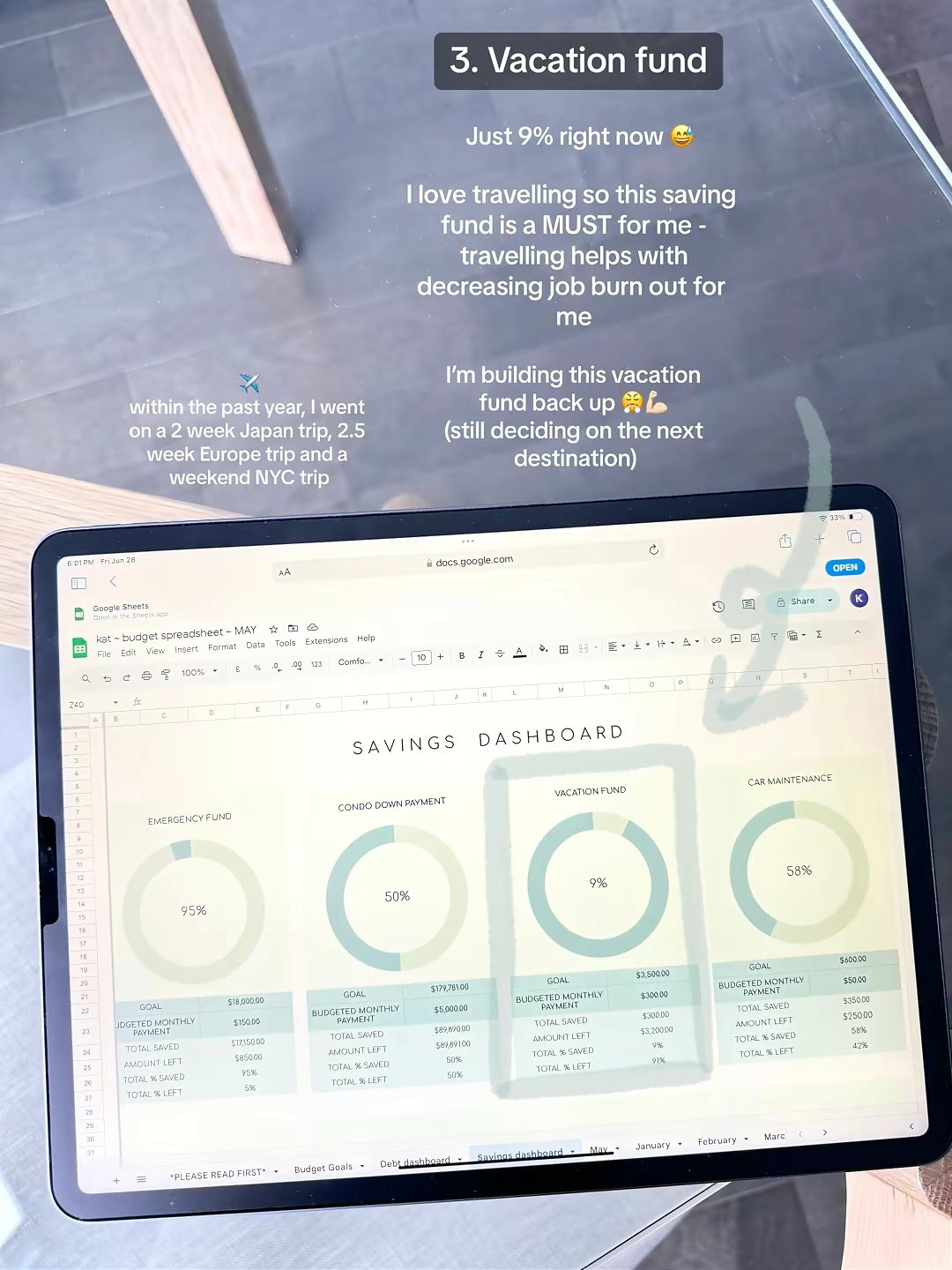Budget Spreadsheet Template by @katmoneybudget slide 4