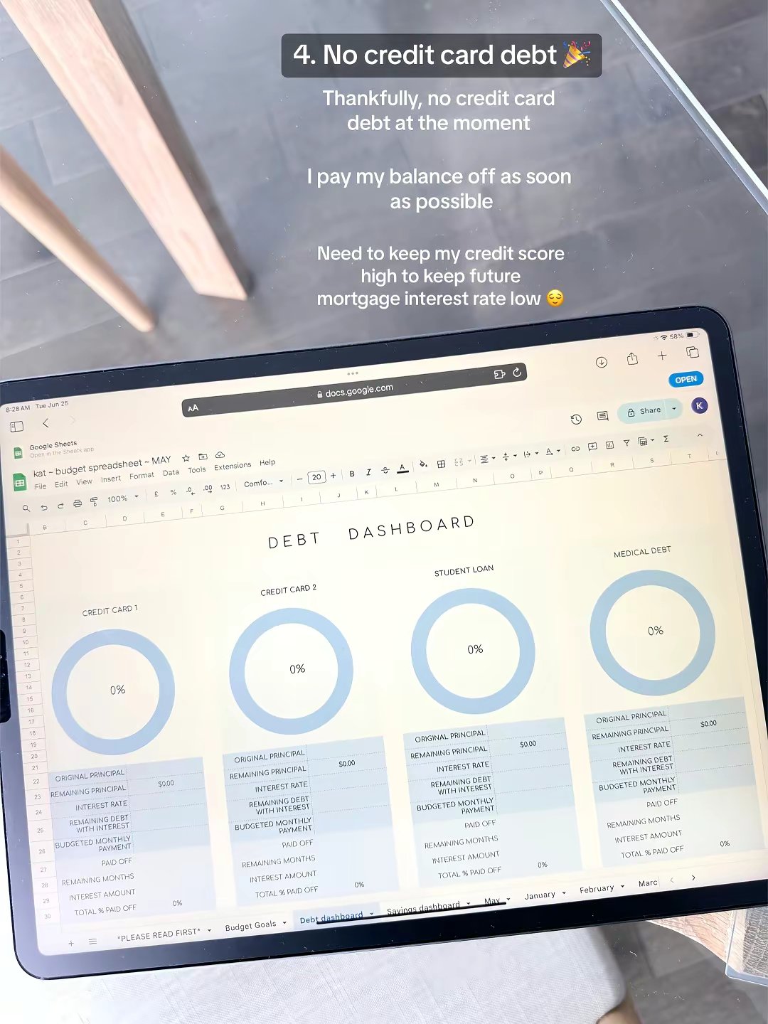 Budget Spreadsheet Template by @katmoneybudget slide 5
