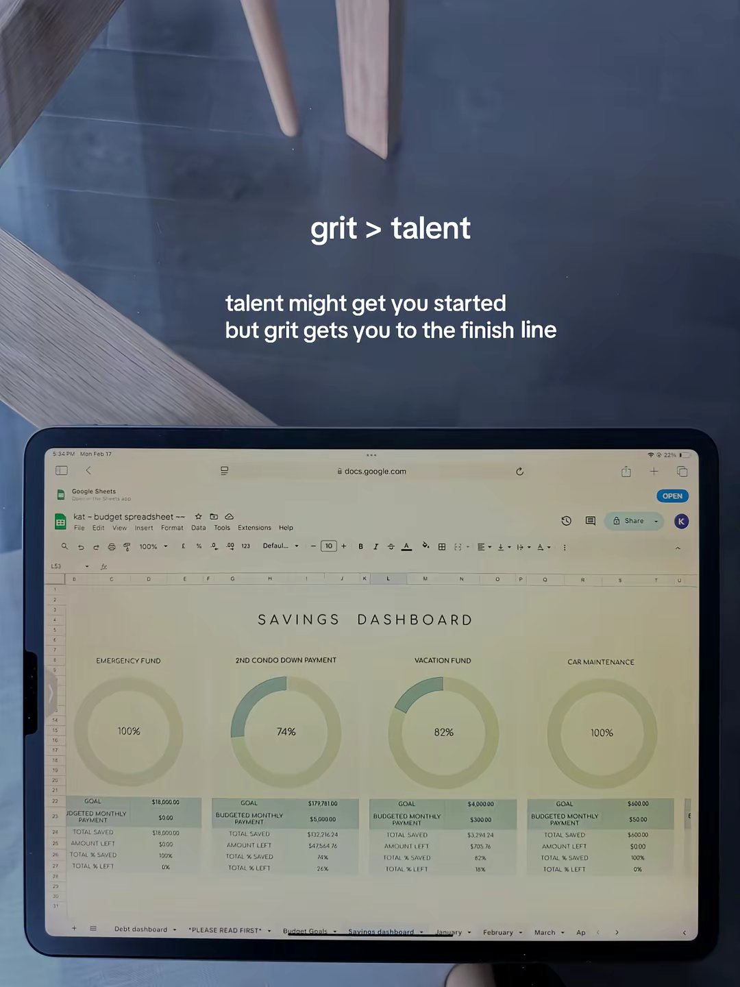 Budget Spreadsheet Template by @katmoneybudget slide 5