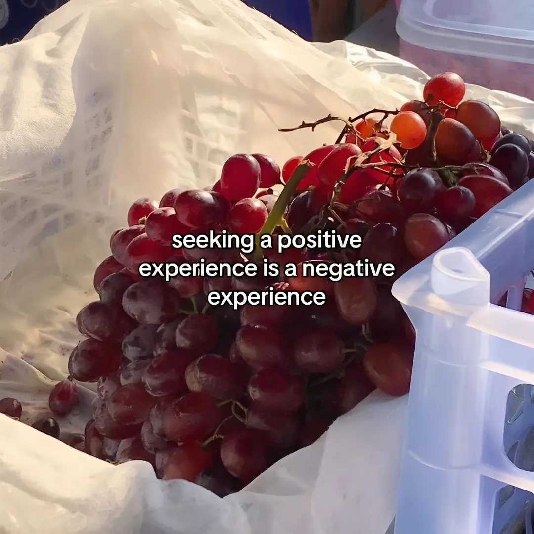 seeking a positive experience is a negative experience