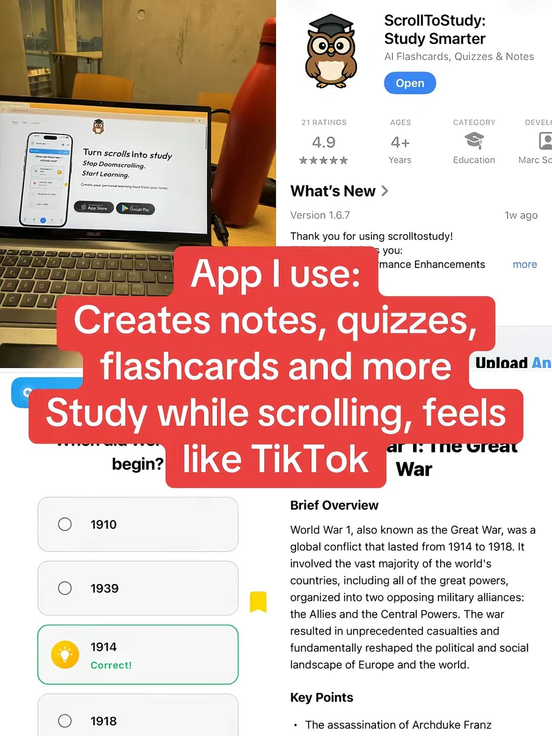 Scrolltostudy App For Students by @studywith.evelyn slide 4