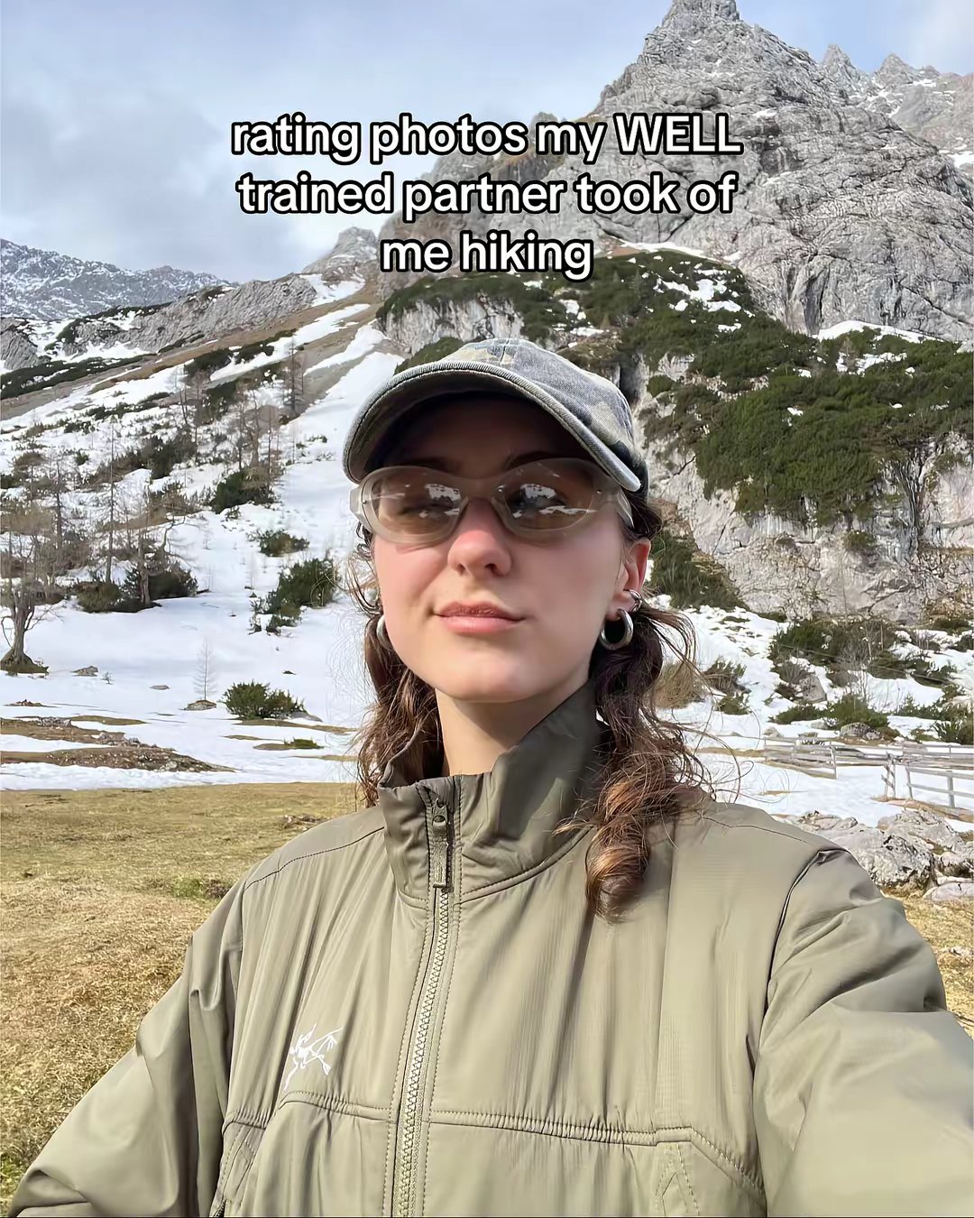rating photos my WELL trained partner took of me hiking